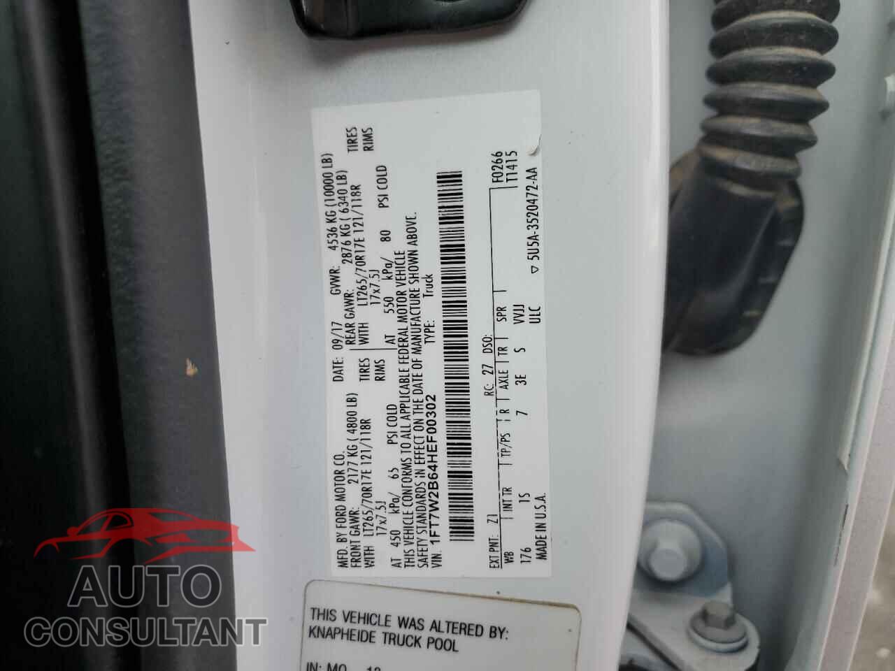 FORD F250 2017 - 1FT7W2B64HEF00302