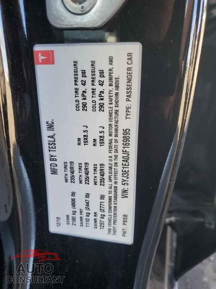 TESLA MODEL 3 2018 - 5YJ3E1EA0JF169895