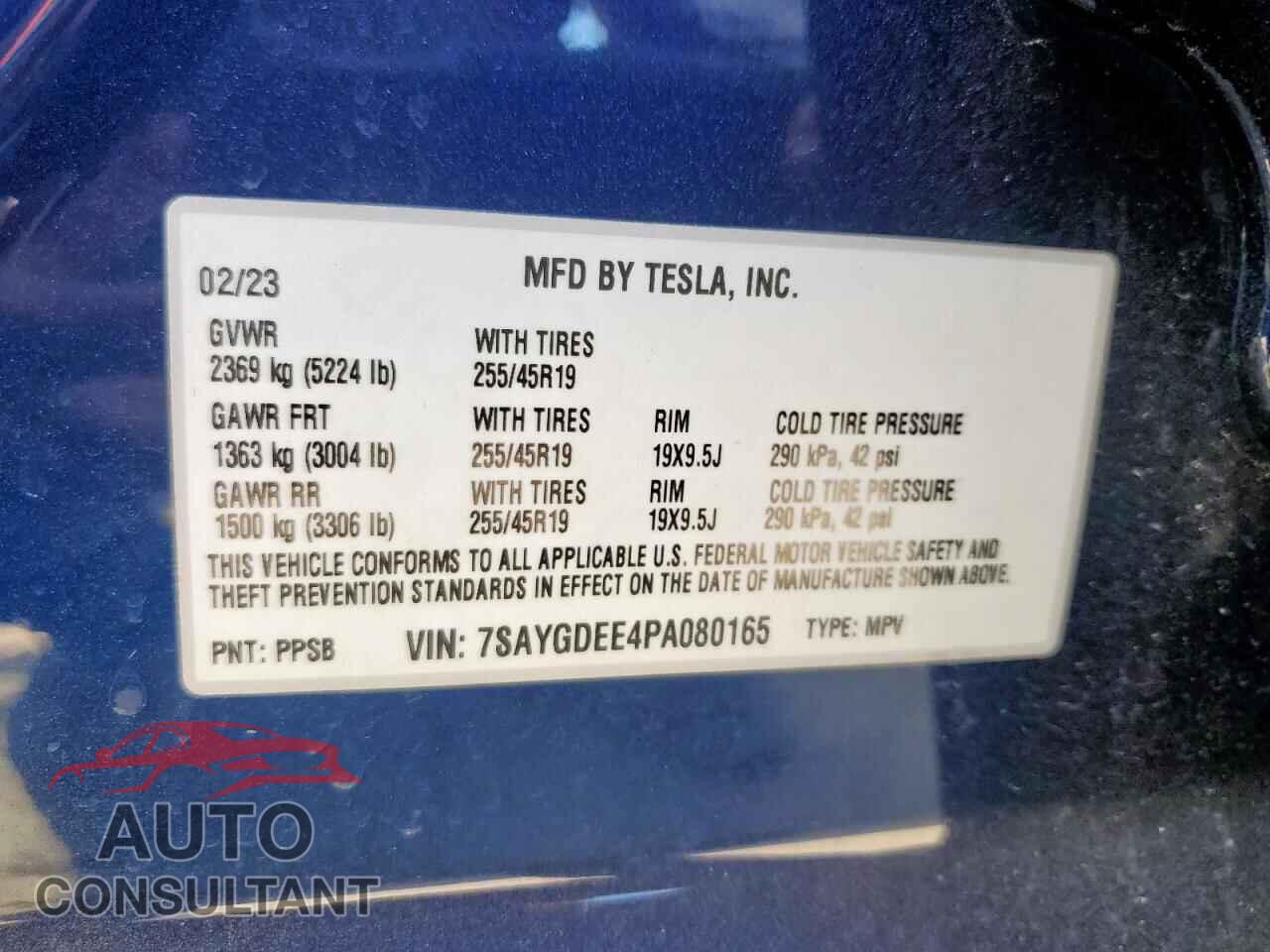 TESLA MODEL Y 2023 - 7SAYGDEE4PA080165