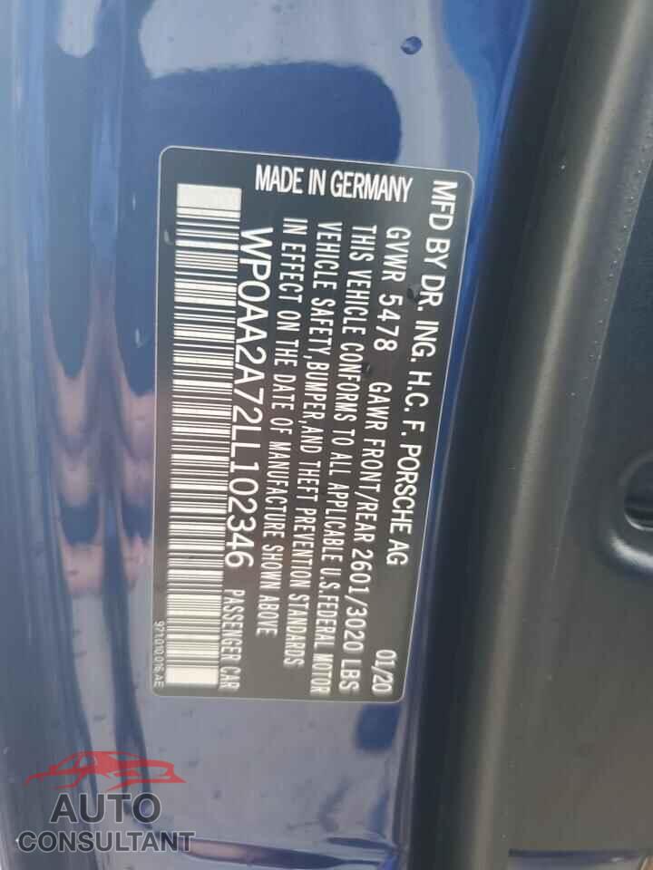 PORSCHE PANAMERA 2020 - WP0AA2A72LL102346