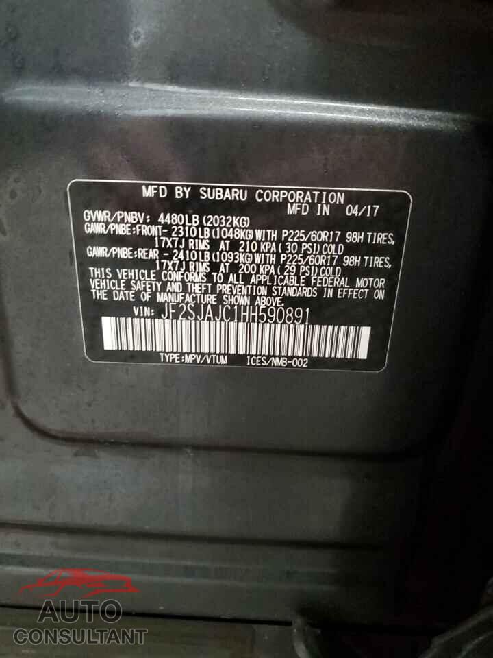 SUBARU FORESTER 2017 - JF2SJAJC1HH590891