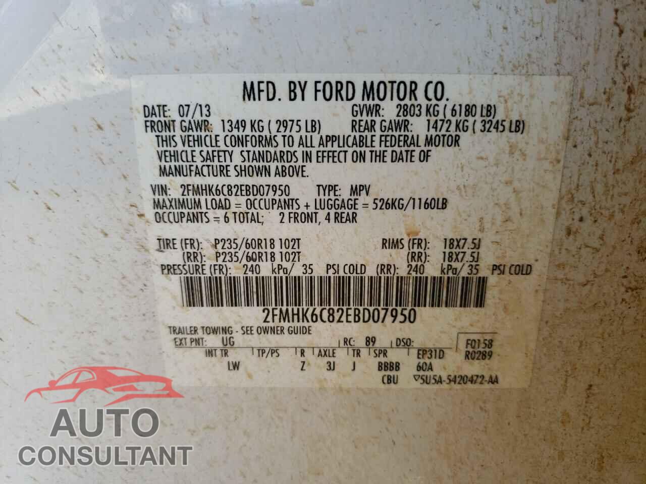 FORD FLEX 2014 - 2FMHK6C82EBD07950