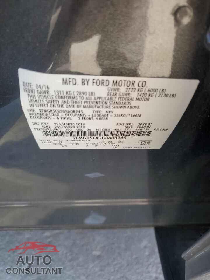 FORD FLEX 2016 - 2FMGK5C83GBA08945