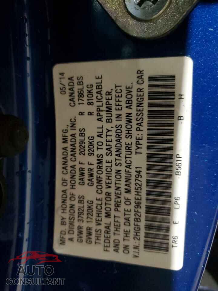 HONDA CIVIC 2014 - 2HGFB2F96EH527941