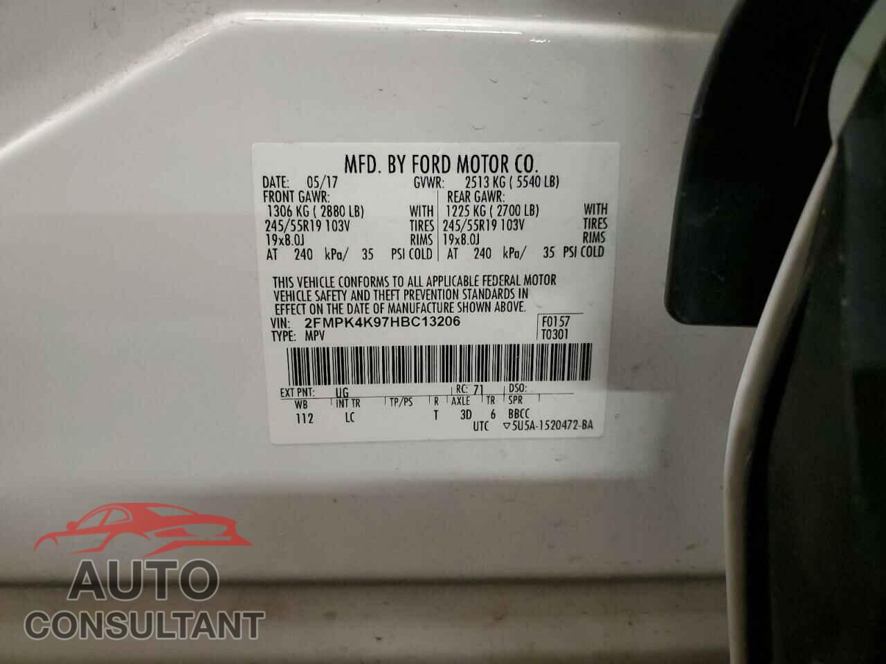 FORD EDGE 2017 - 2FMPK4K97HBC13206