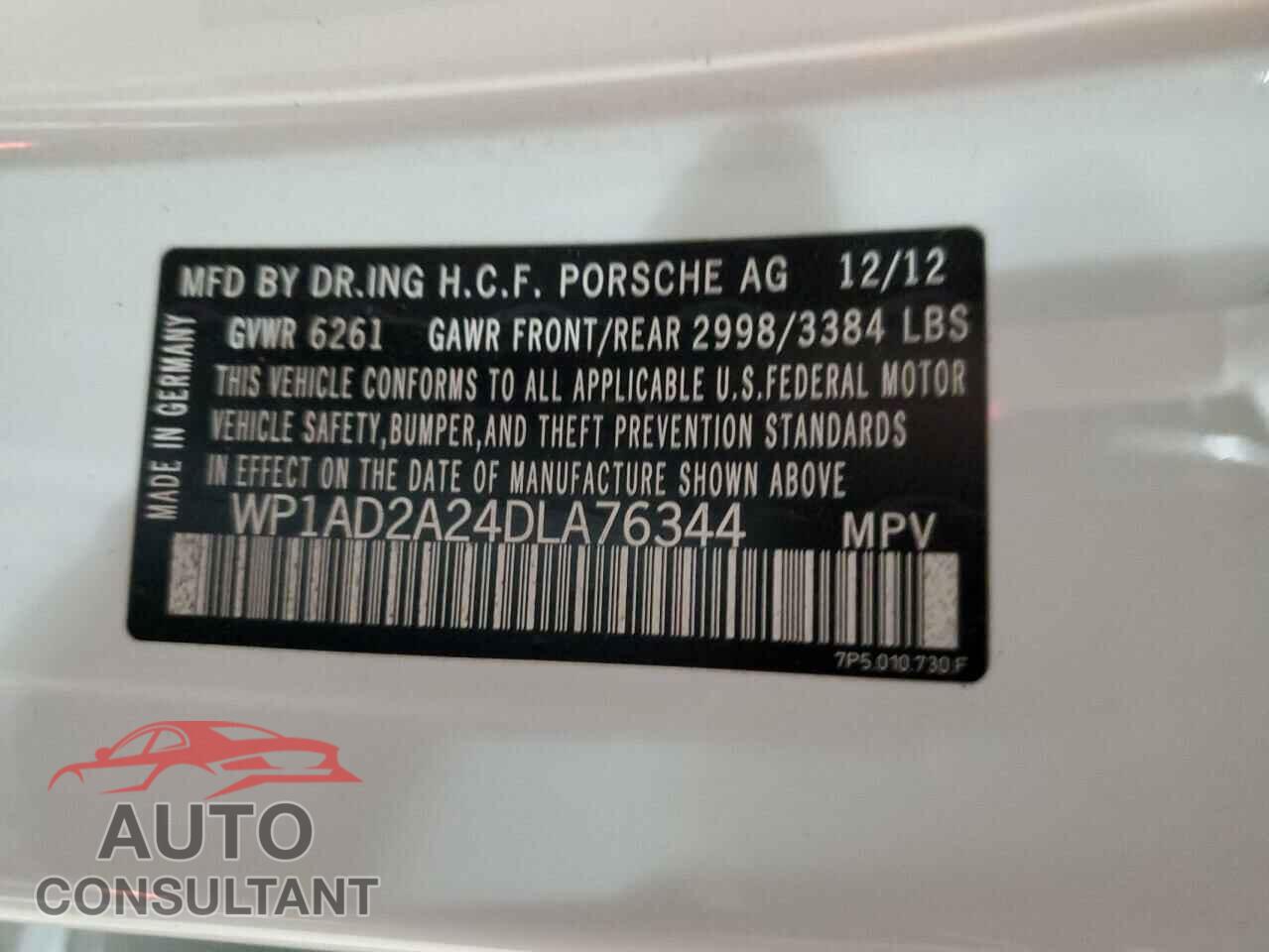 PORSCHE CAYENNE 2013 - WP1AD2A24DLA76344