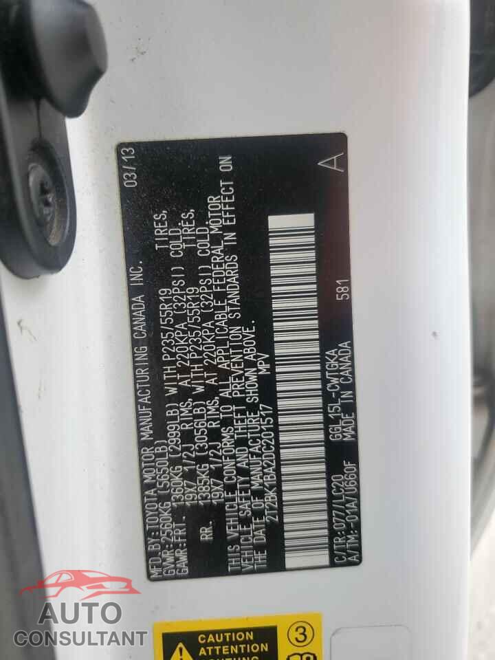 LEXUS RX350 2013 - 2T2BK1BA2DC201517