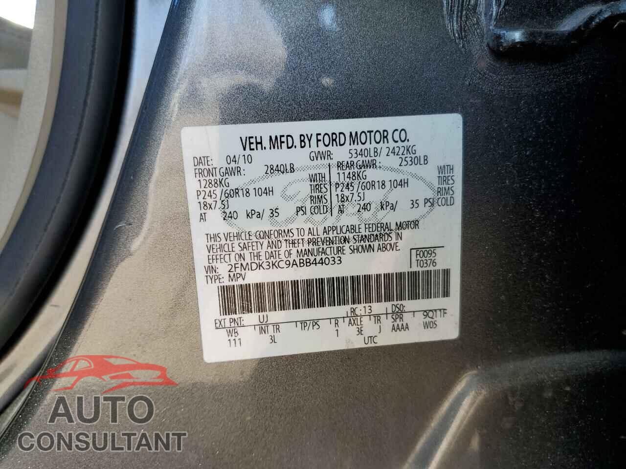 FORD EDGE 2010 - 2FMDK3KC9ABB44033