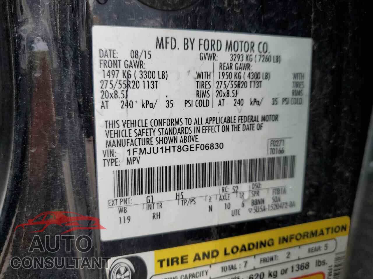 FORD EXPEDITION 2016 - 1FMJU1HT8GEF06830