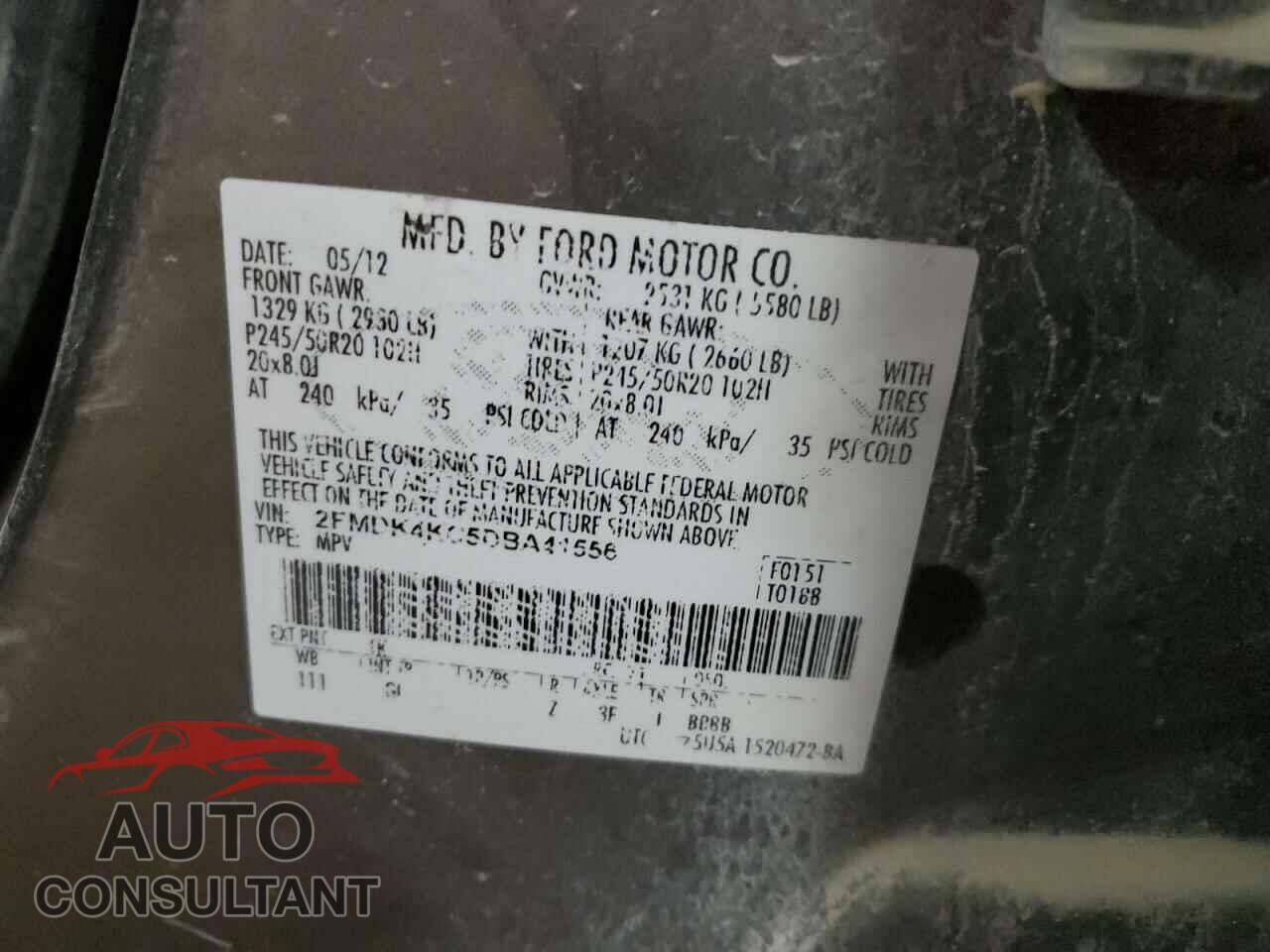 FORD EDGE 2013 - 2FMDK4KC5DBA41556