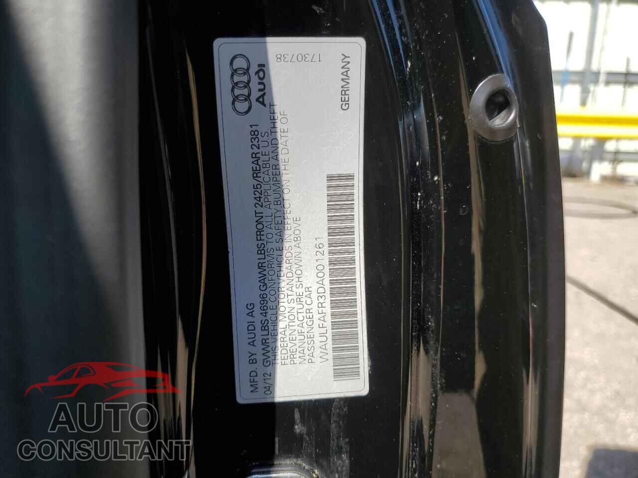 AUDI A5 2013 - WAULFAFR3DA001261