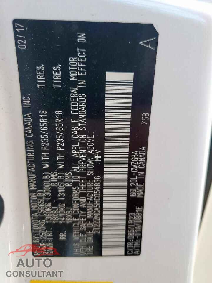 LEXUS RX350 2017 - 2T2ZZMCA5HC054836