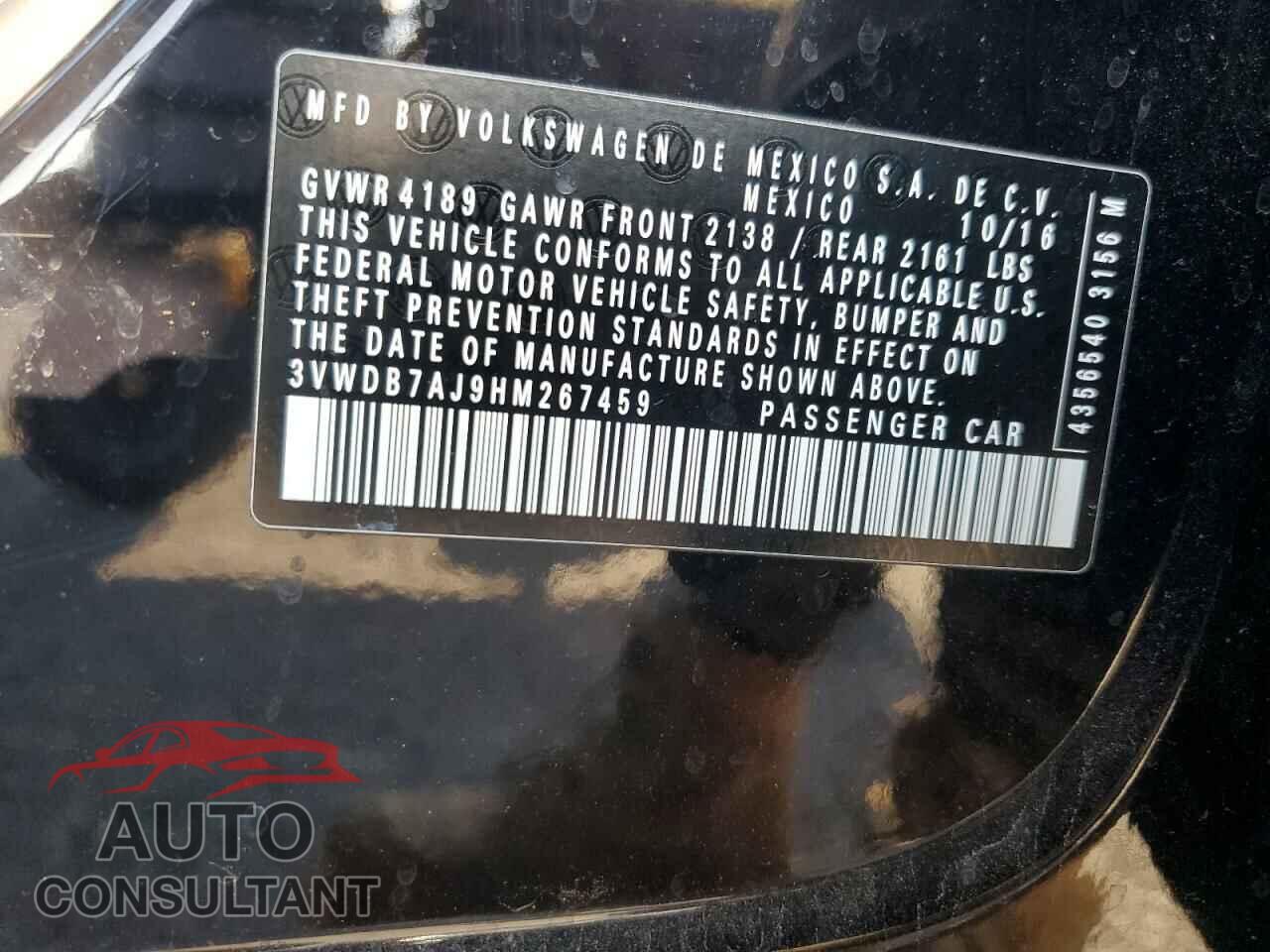 VOLKSWAGEN JETTA 2017 - 3VWDB7AJ9HM267459