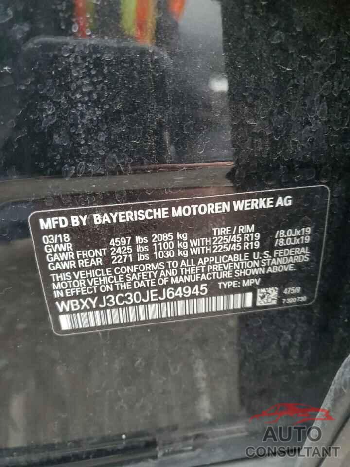 BMW X2 2018 - WBXYJ3C30JEJ64945