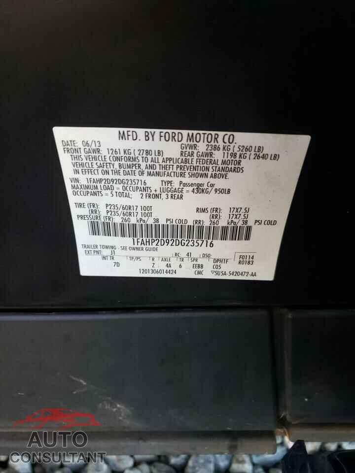 FORD TAURUS 2013 - 1FAHP2D92DG235716