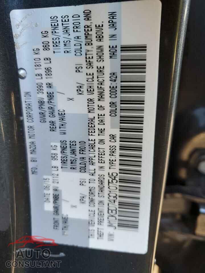MAZDA CX-3 2016 - JM1DKBD74G0107545
