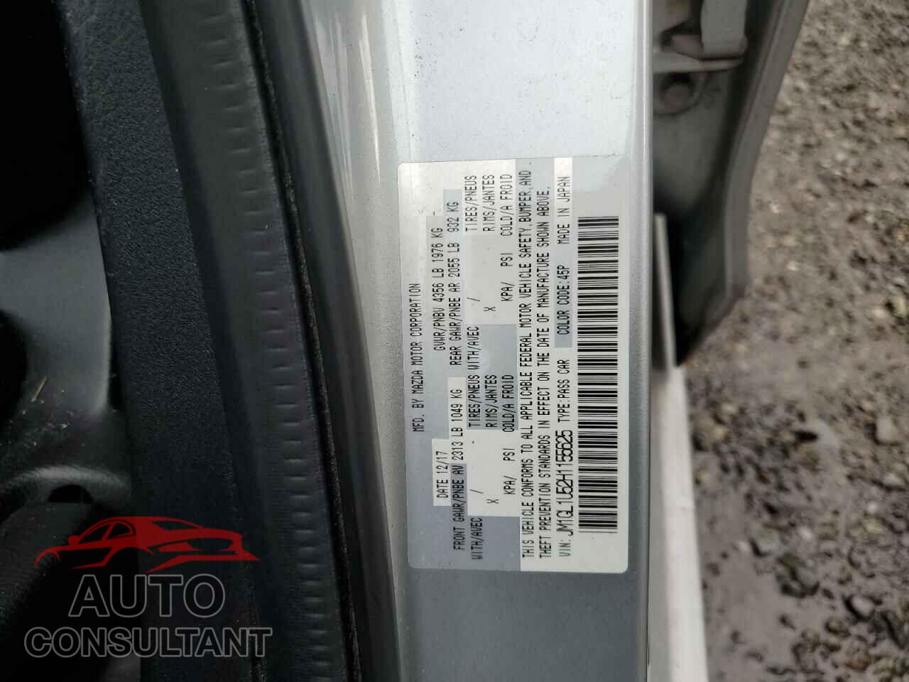 MAZDA 6 2017 - JM1GL1U52H1155625