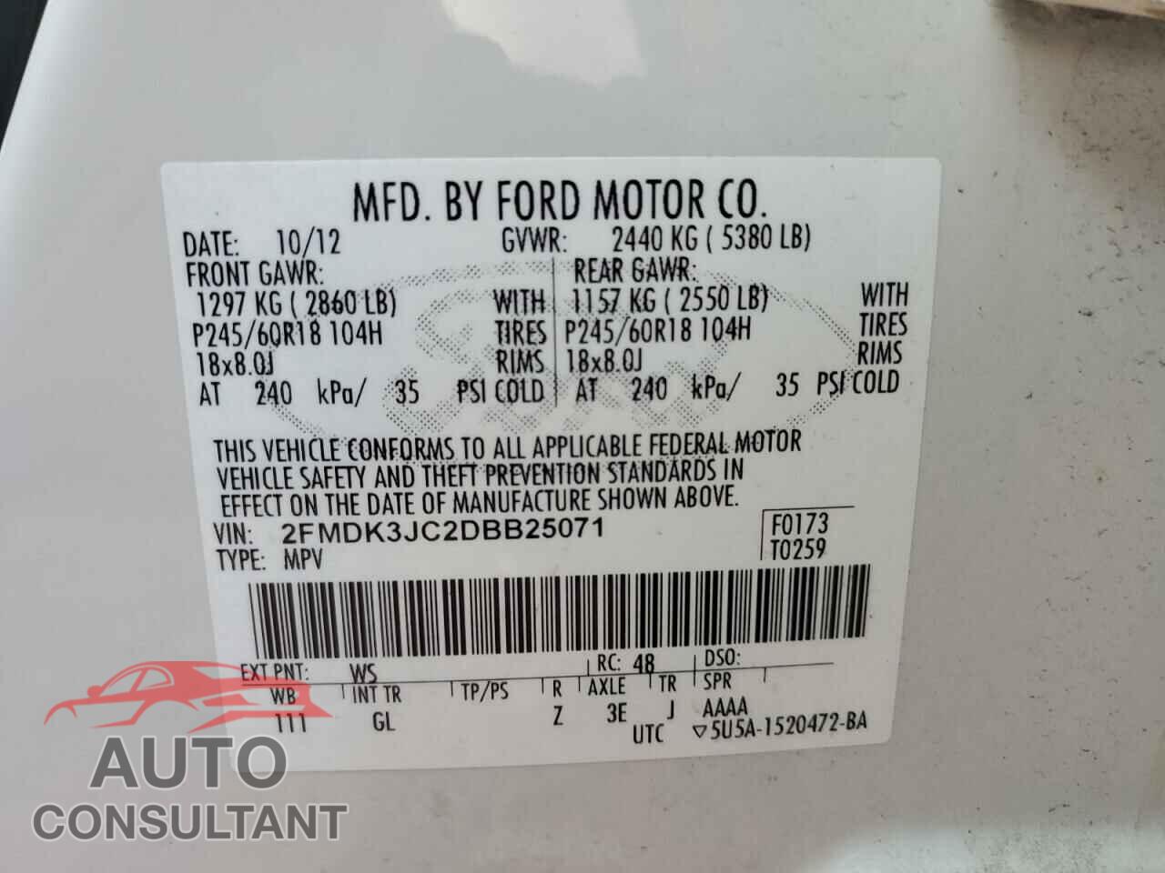 FORD EDGE 2013 - 2FMDK3JC2DBB25071