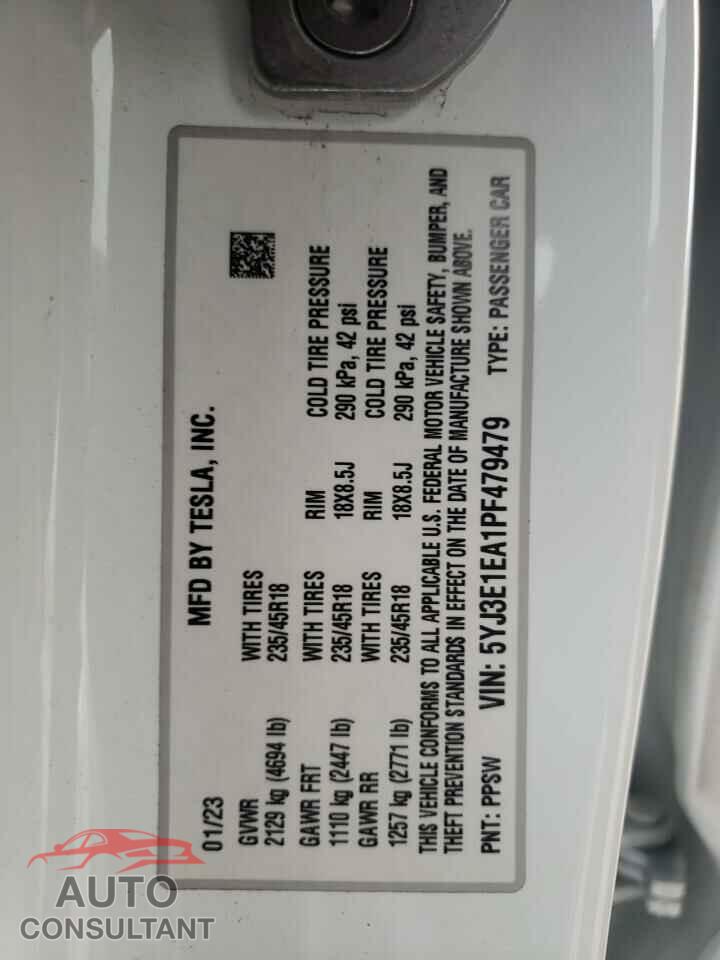 TESLA MODEL 3 2023 - 5YJ3E1EA1PF479479