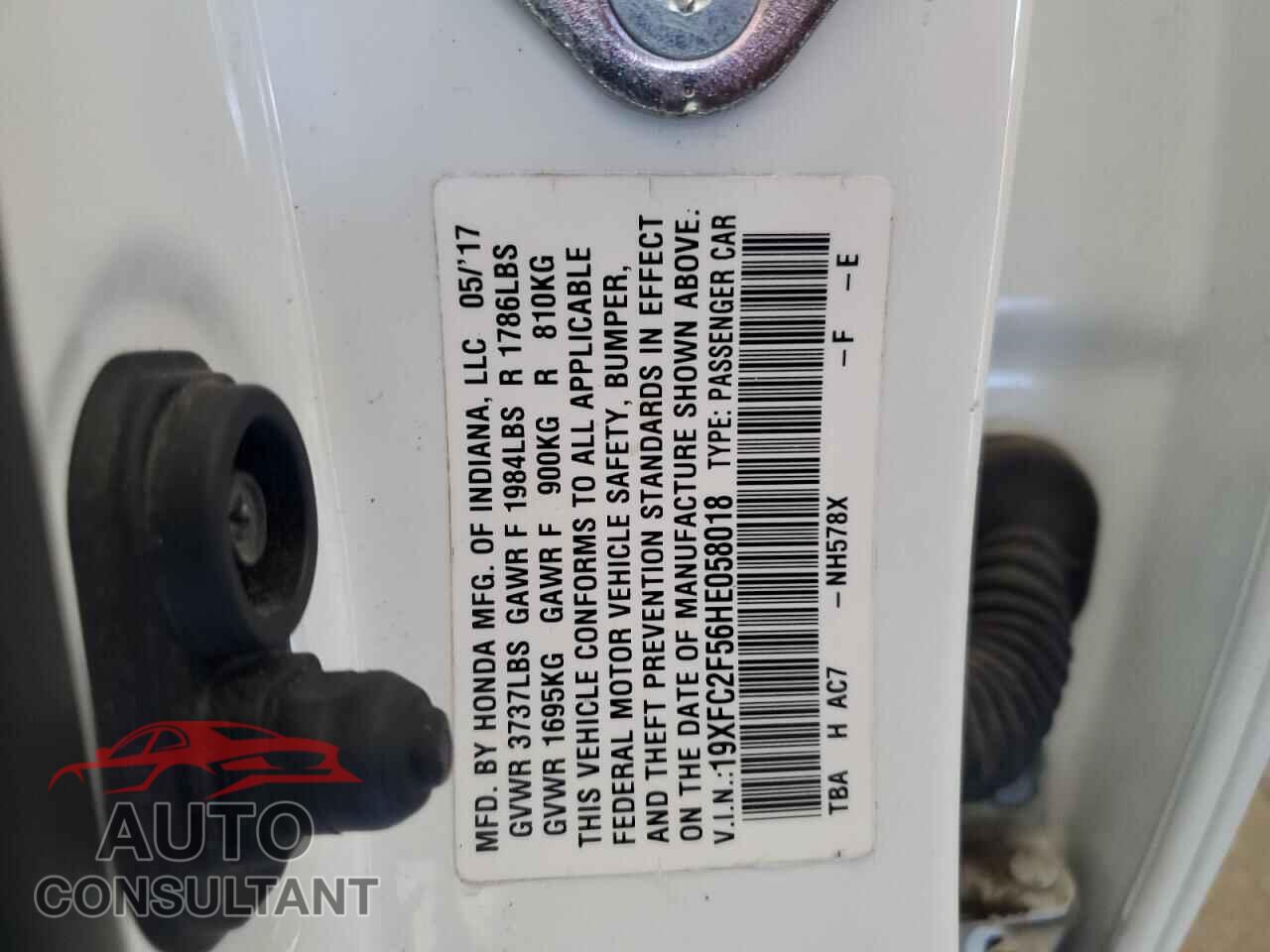 HONDA CIVIC 2017 - 19XFC2F56HE058018