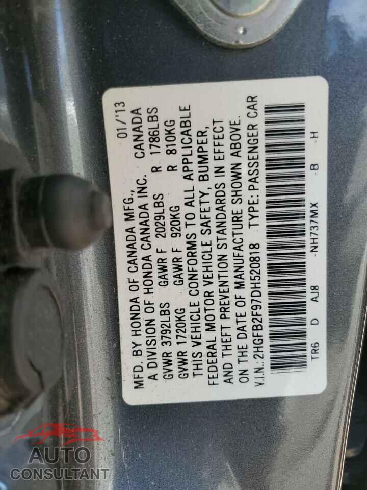 HONDA CIVIC 2013 - 2HGFB2F97DH520818
