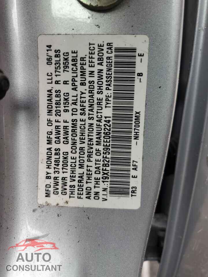 HONDA CIVIC 2014 - 19XFB2F59EE062241
