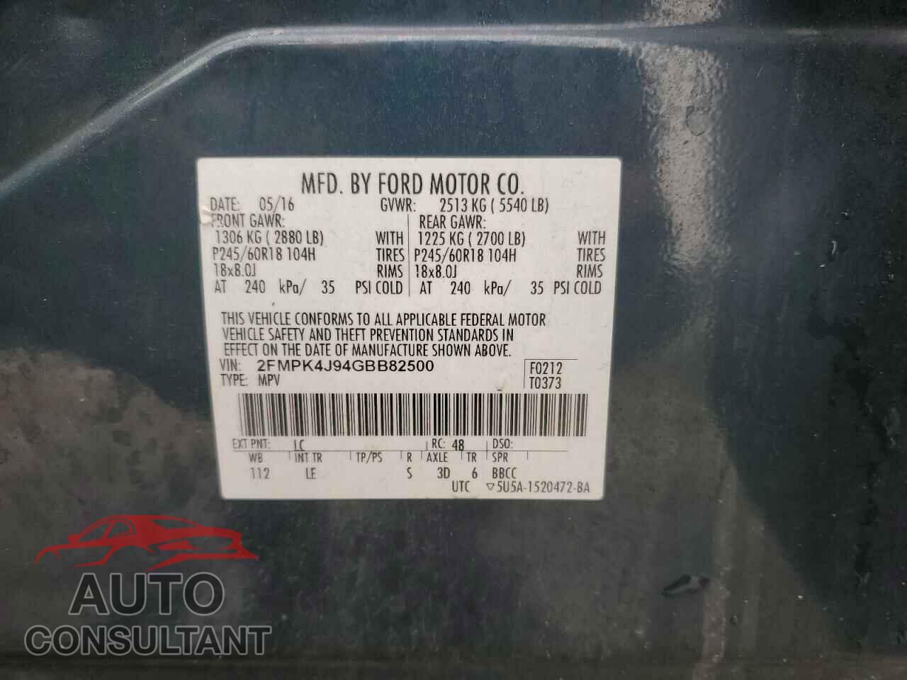 FORD EDGE 2016 - 2FMPK4J94GBB82500