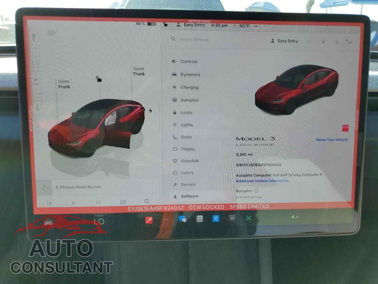 TESLA MODEL 3 2025 - 5YJ3E1EA4SF924032