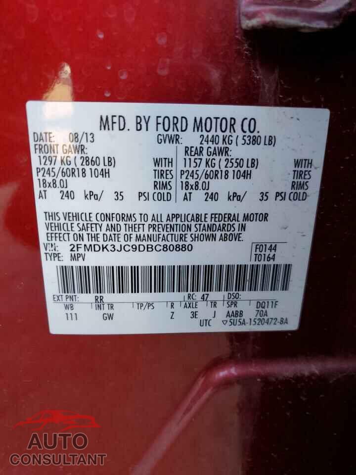 FORD EDGE 2013 - 2FMDK3JC9DBC80880