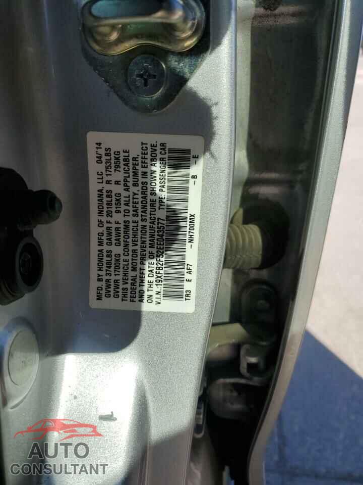 HONDA CIVIC 2014 - 19XFB2F52EE043577