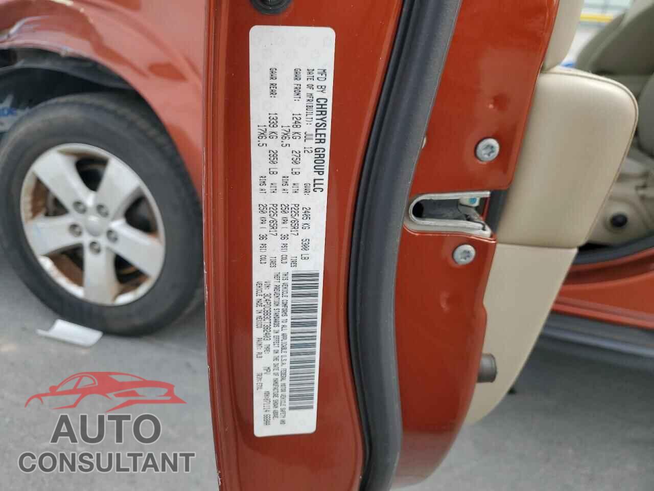 DODGE JOURNEY 2012 - 3C4PDCBB3CT392403