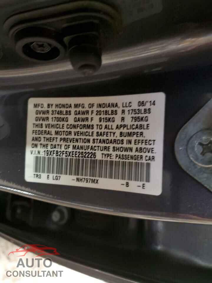 HONDA CIVIC 2014 - 19XFB2F5XEE252226