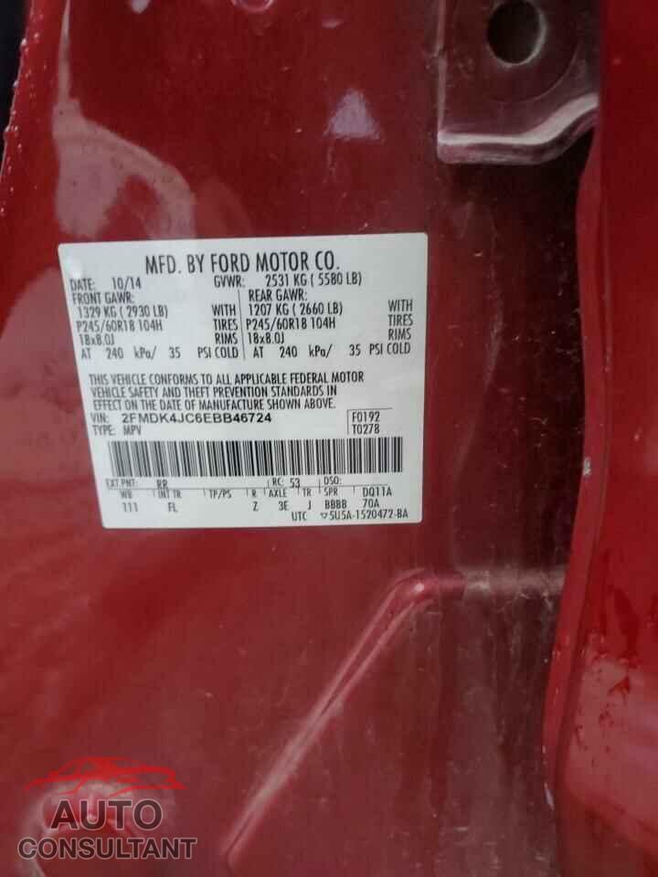 FORD EDGE 2014 - 2FMDK4JC6EBB46724