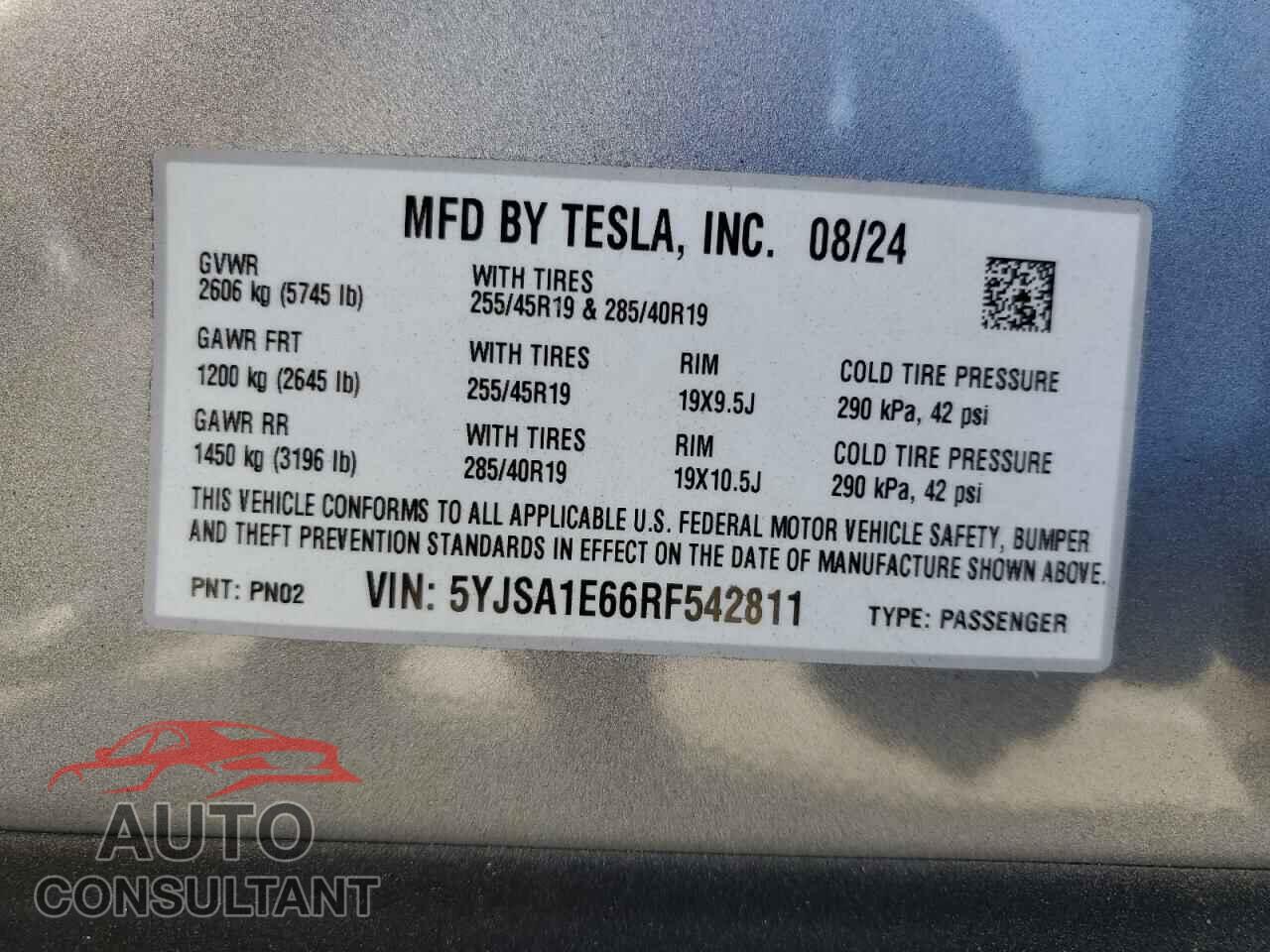 TESLA MODEL S 2024 - 5YJSA1E66RF542811