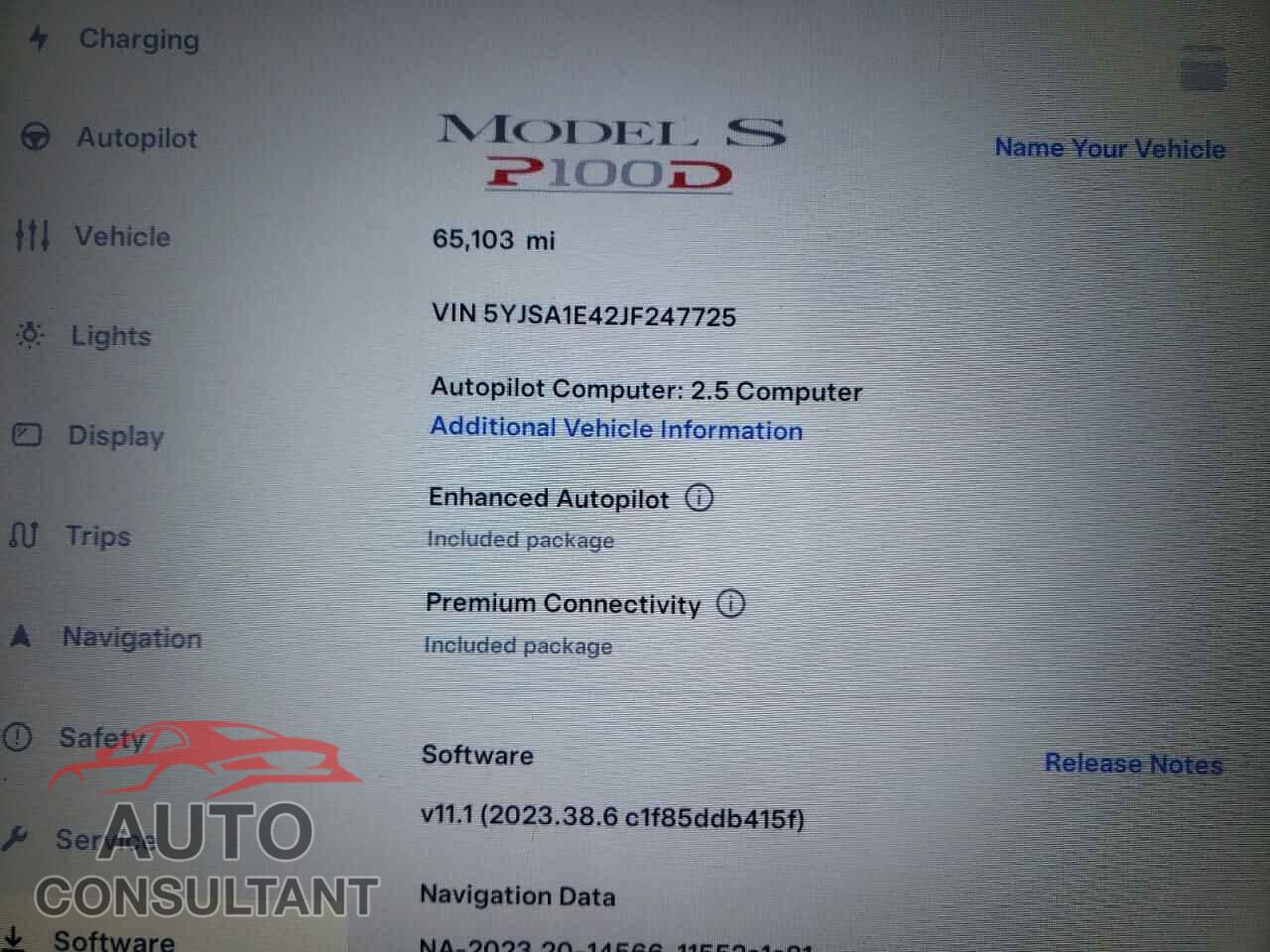 TESLA MODEL S 2018 - 5YJSA1E42JF247725