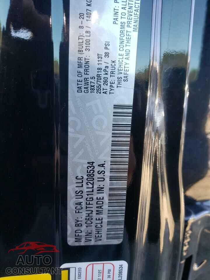 JEEP GLADIATOR 2020 - 1C6HJTFG1LL208534
