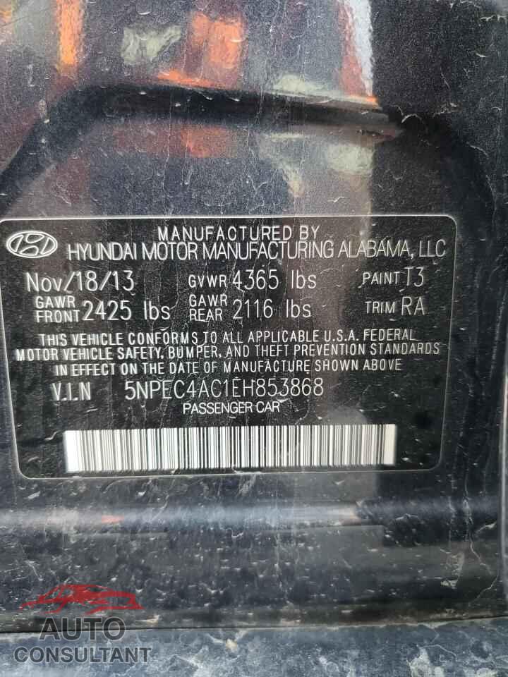 HYUNDAI SONATA 2014 - 5NPEC4AC1EH853868
