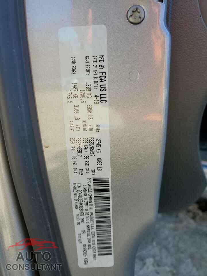 DODGE CARAVAN 2019 - 2C4RDGEG4KR694078