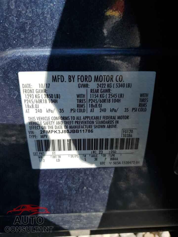 FORD EDGE 2018 - 2FMPK3J80JBB11786