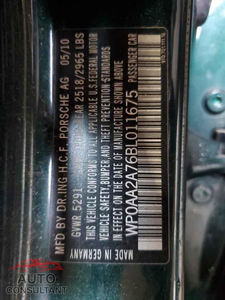 PORSCHE PANAMERA 2011 - WP0AA2A76BL011675