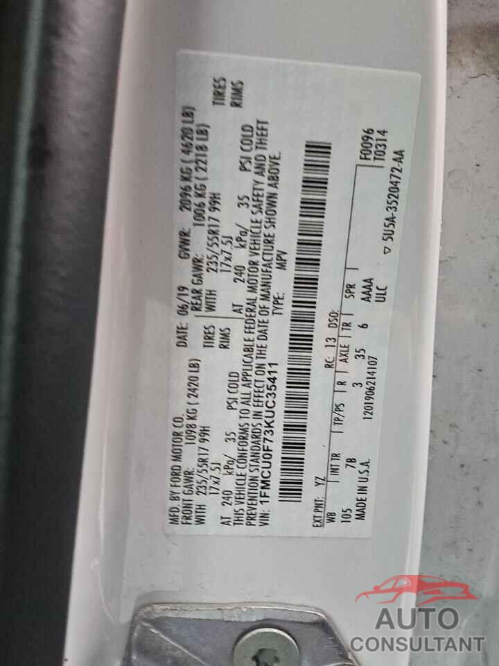 FORD ESCAPE 2019 - 1FMCU0F73KUC35411