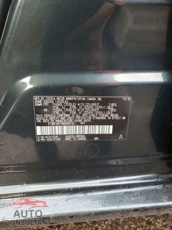 TOYOTA RAV4 2011 - 2T3BF4DV1BW096742