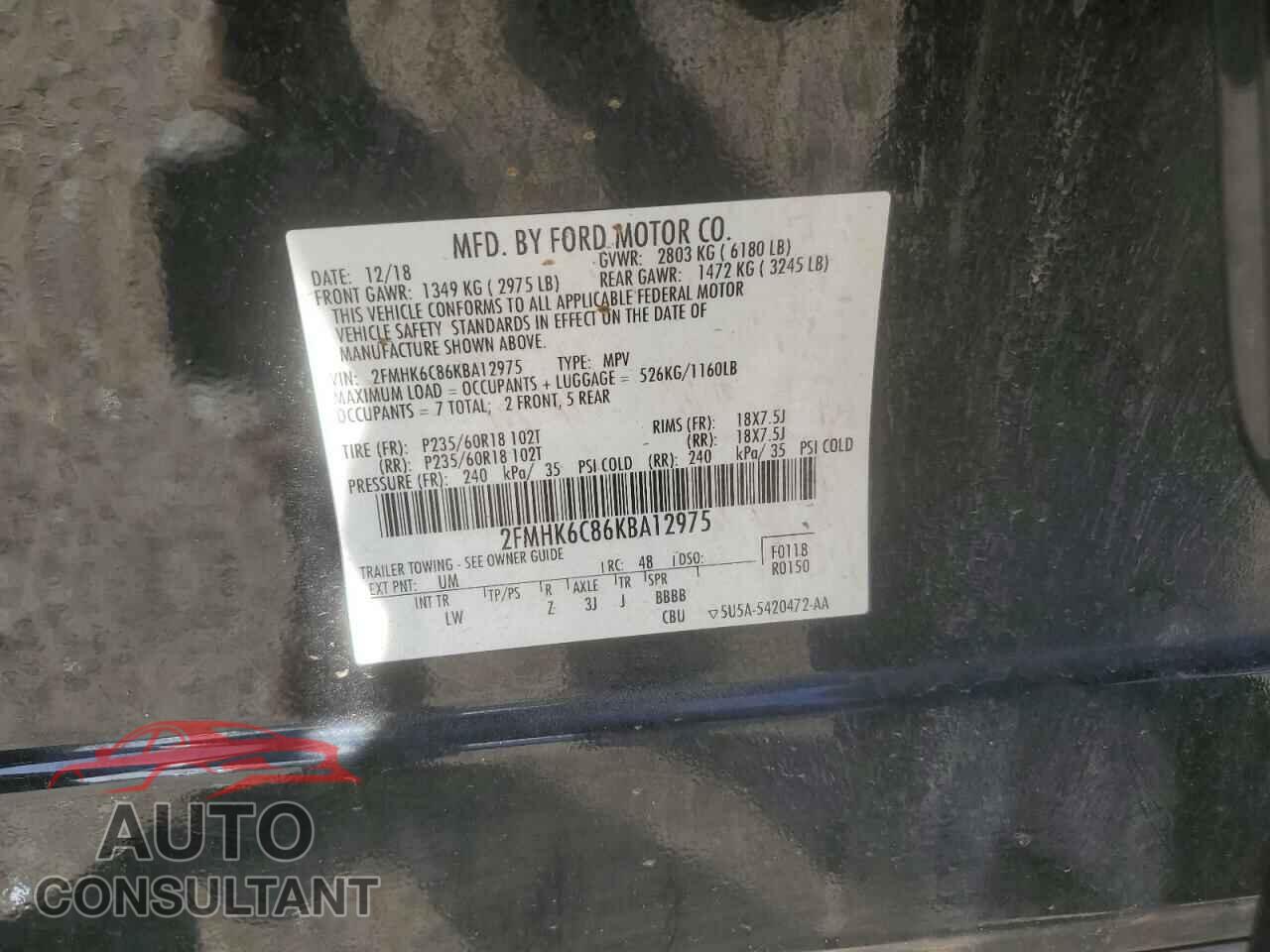 FORD FLEX 2019 - 2FMHK6C86KBA12975