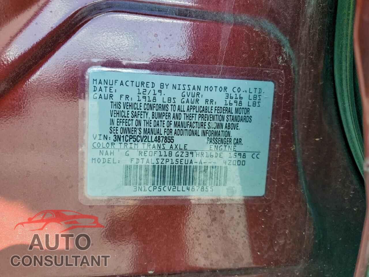 NISSAN KICKS 2020 - 3N1CP5CV2LL487855