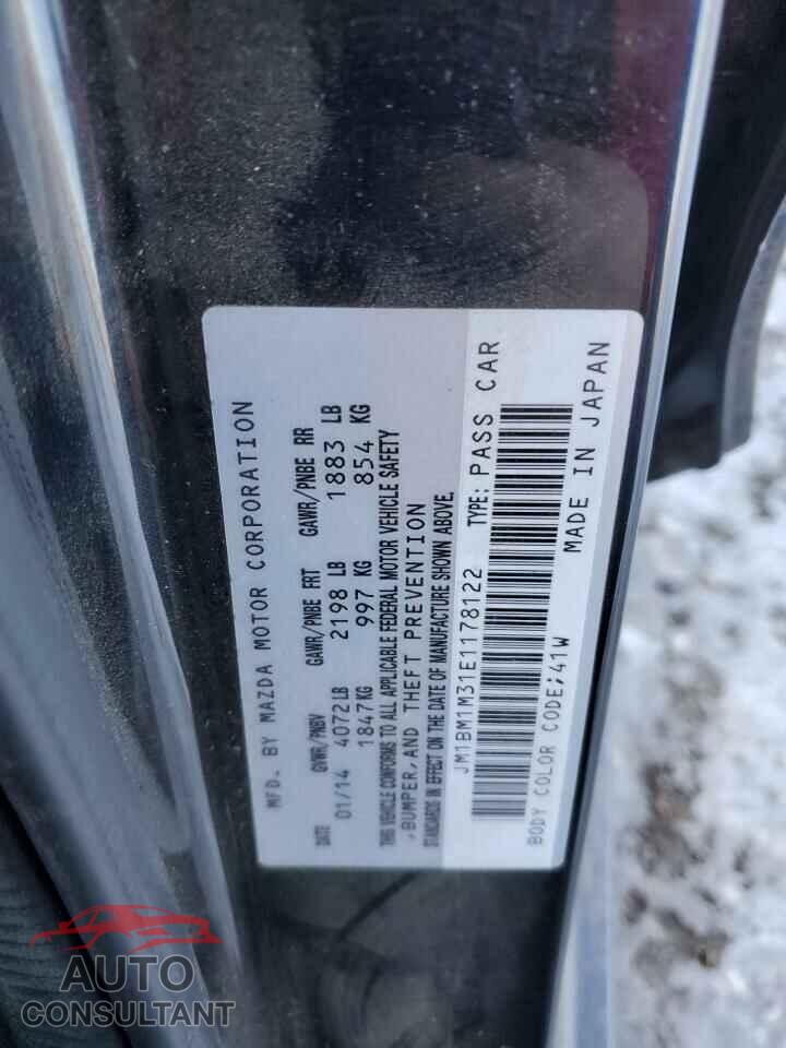 MAZDA 3 2014 - JM1BM1M31E1178122