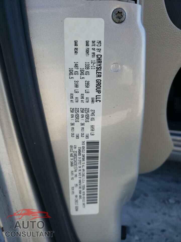 DODGE CARAVAN 2012 - 2C4RDGCG4CR215744
