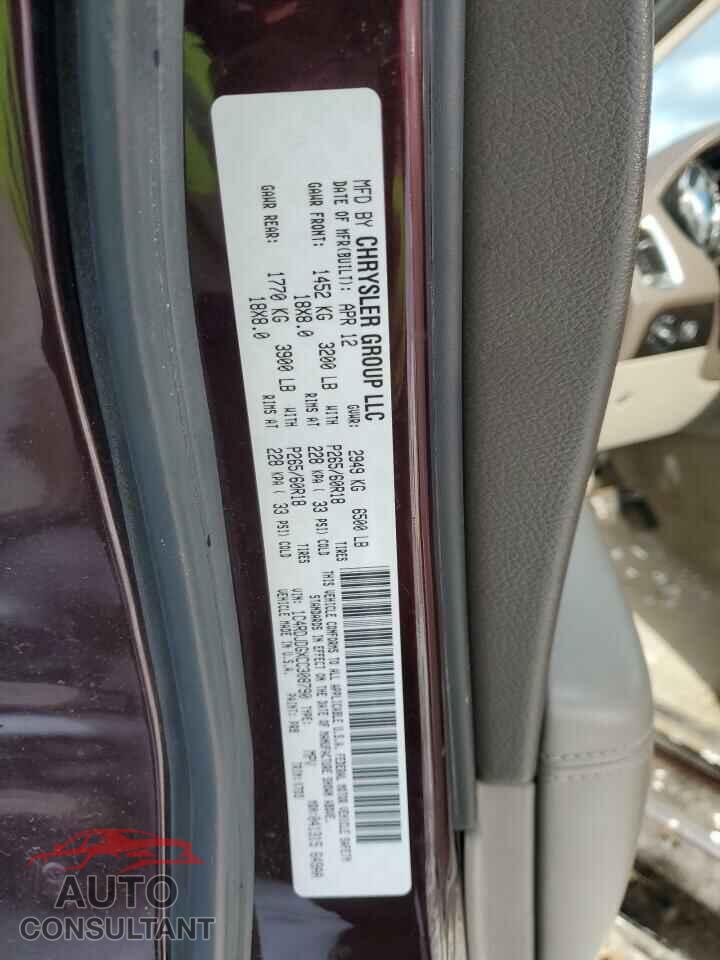 DODGE DURANGO 2012 - 1C4RDJDGXCC308790