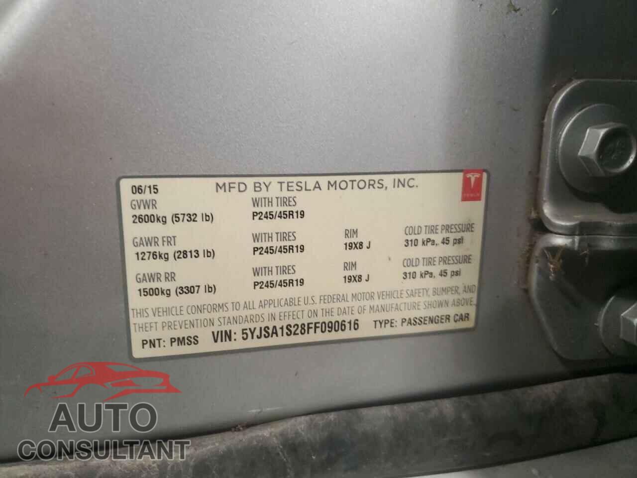 TESLA MODEL S 2015 - 5YJSA1S28FF090616
