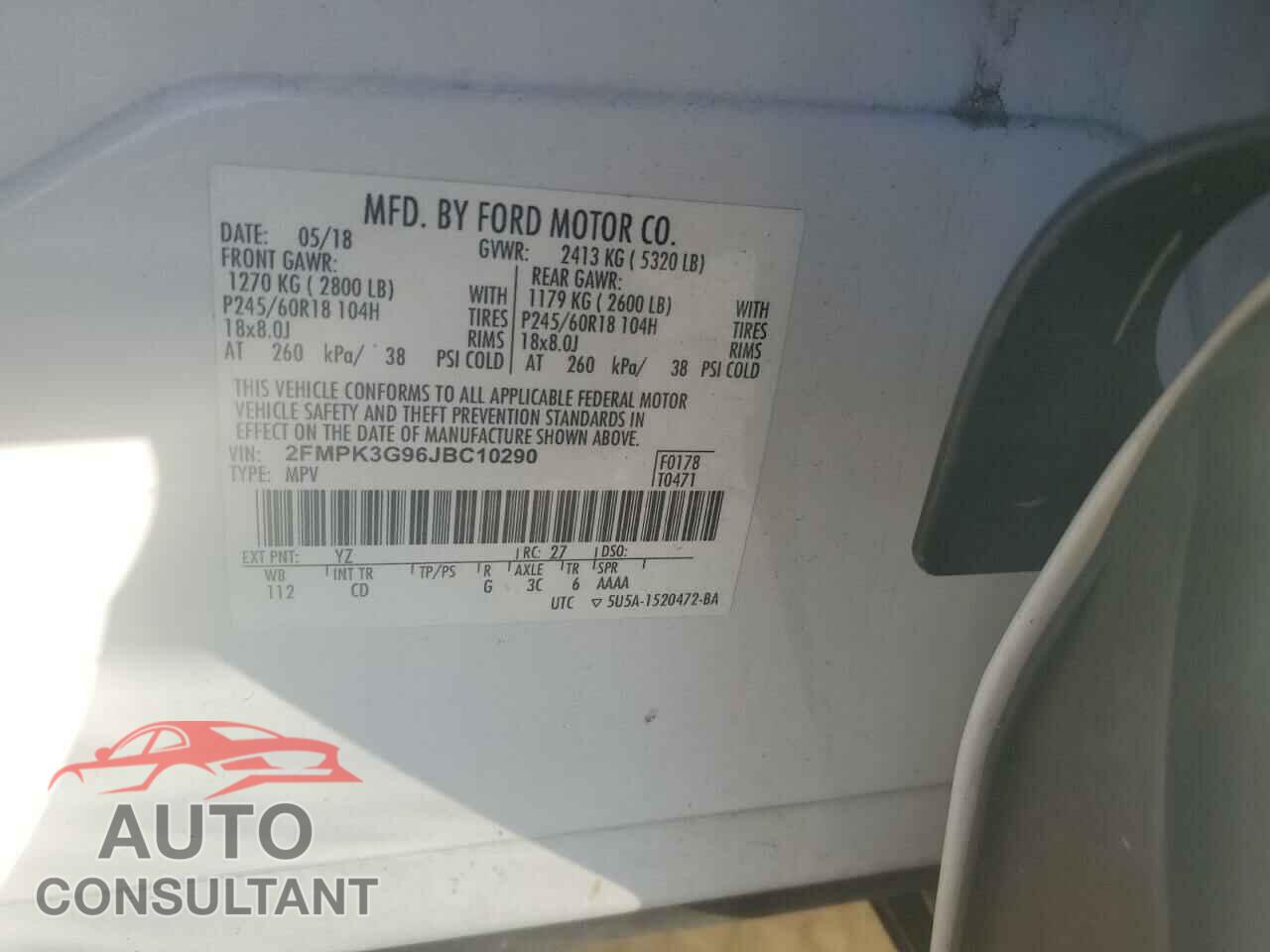 FORD EDGE 2018 - 2FMPK3G96JBC10290