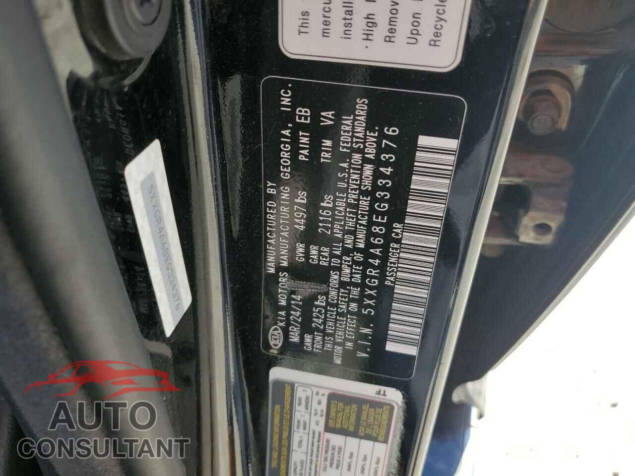 KIA OPTIMA 2014 - 5XXGR4A68EG334376